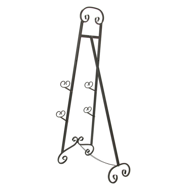 1 - Image 4 - Tall Wrought Iron Art Easel with Bronze Scroll Design - 50-Inch Height - Dual Adjustable Supports for