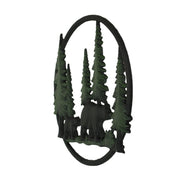 Multicolored - Image 3 - Cast Iron Black Bears in Forest Indoor / Outdoor Decorative Wall Hanging 12 Inches in Diameter -