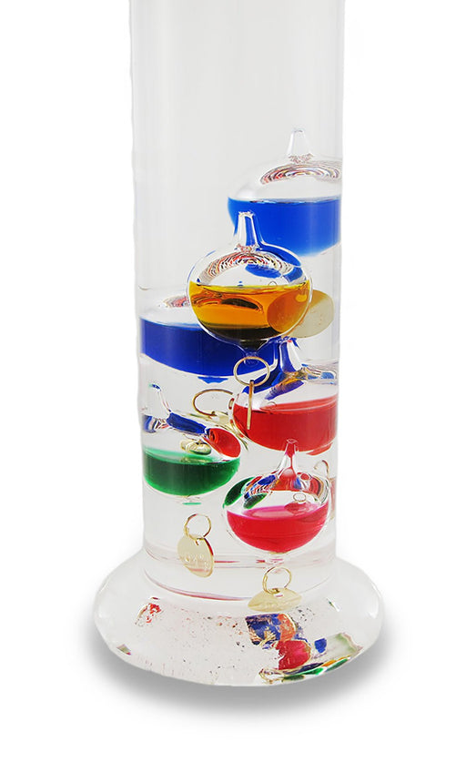 Exquisite 22-Inch High Glass Galileo Thermometer: Featuring 11 Colored Liquid-Filled Bubbles for Precision Temperature