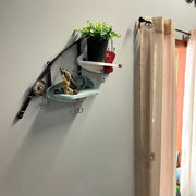 Fishing Pole Wall Shelf with Two Wood Lure Shelves, Zeckos 24 Inch Rustic Metal & Wood Wall Decor, Lake House, Coastal, or