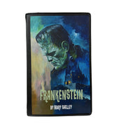 Things2die4 Frankenstein Book Clutch Bag, Black Vinyl Cross Body Bag with Detachable Shoulder Strap and Wrist Strap, Gothic
