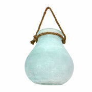 Blue - Image 3 - India House Decorative Candle Lantern, Frosted Blue Glass Hanging Lantern with Rope Handle, 15 Inches Tall X
