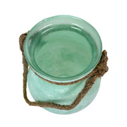 Green - Image 9 - India House Hanging Glass Lantern Decorative Vase, Frosted Green Bulb-Shaped Glass with Rope Handle, 15.75