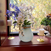 Blue - Image 4 - India House Decorative Candle Lantern, Frosted Blue Glass Hanging Lantern with Rope Handle, 15 Inches Tall X