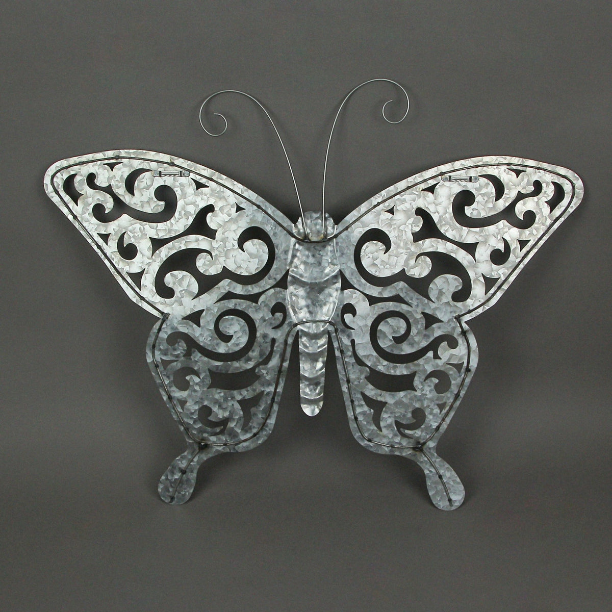 Galvanized Finish Metal Art Butterfly Wall Hangings Indoor Outdoor