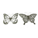 Enchanting Set of 2 Galvanized Grey Metal Butterfly Art Wall Sculptures: Elegant Indoor and Outdoor Decor with Delicate