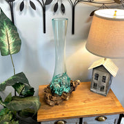 Glass On Teak Driftwood Molten Sculptural Bud Vase Image 7