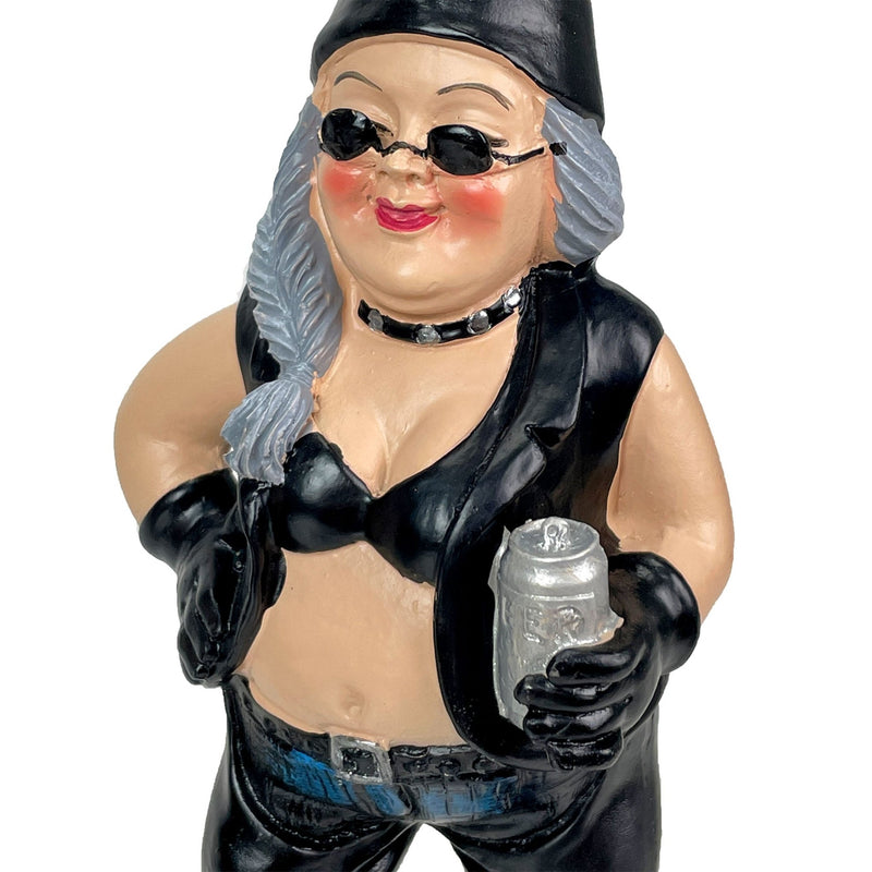 Gnoschitt and Gnofun 7.5 Inch High Motorcycle Gnomes Resin Yard Art Statues Funny Bikers Garden Gnome Weather Resistant Lawn