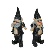 Gnoschitt and Gnofun: The Gnaughty Rebel Biker Gnome Couple - Unique 12.5-Inch High Rude Garden Gnome Statues - Fun Indoor