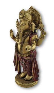Golden Ganesha Standing Hindu God Statue Image 2