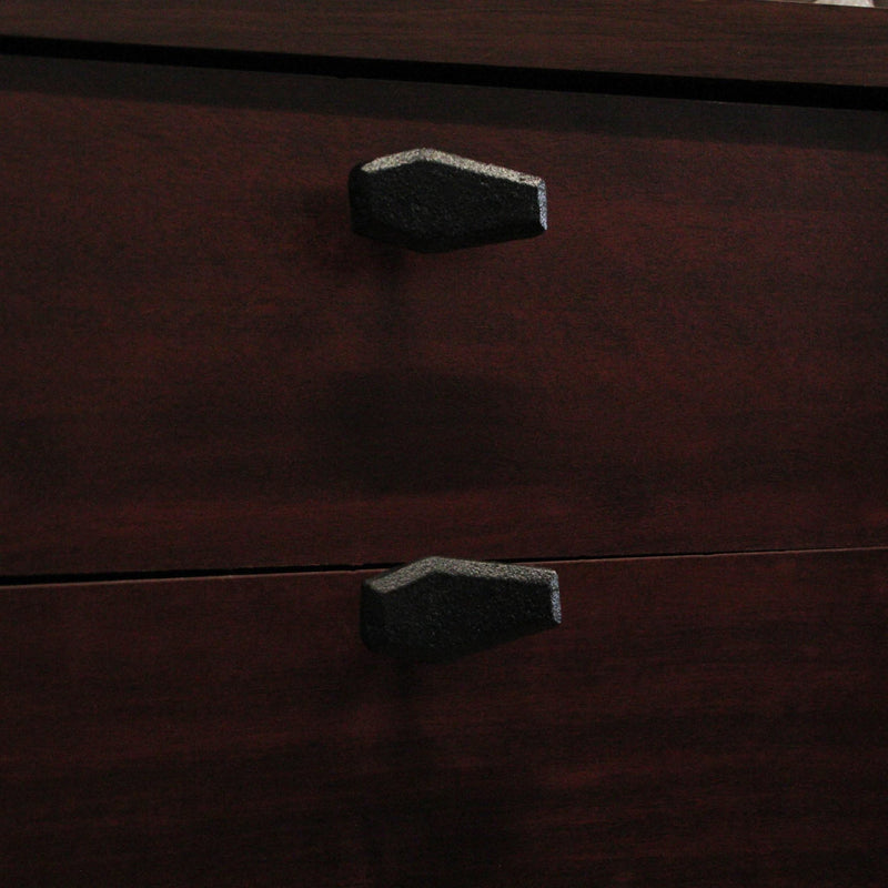 Gothic Black Cast Iron Coffin Drawer Pulls – 6-Piece Set, 2.5" Long, 1.5" High - Dark Elegance for Cabinets, Drawers, and