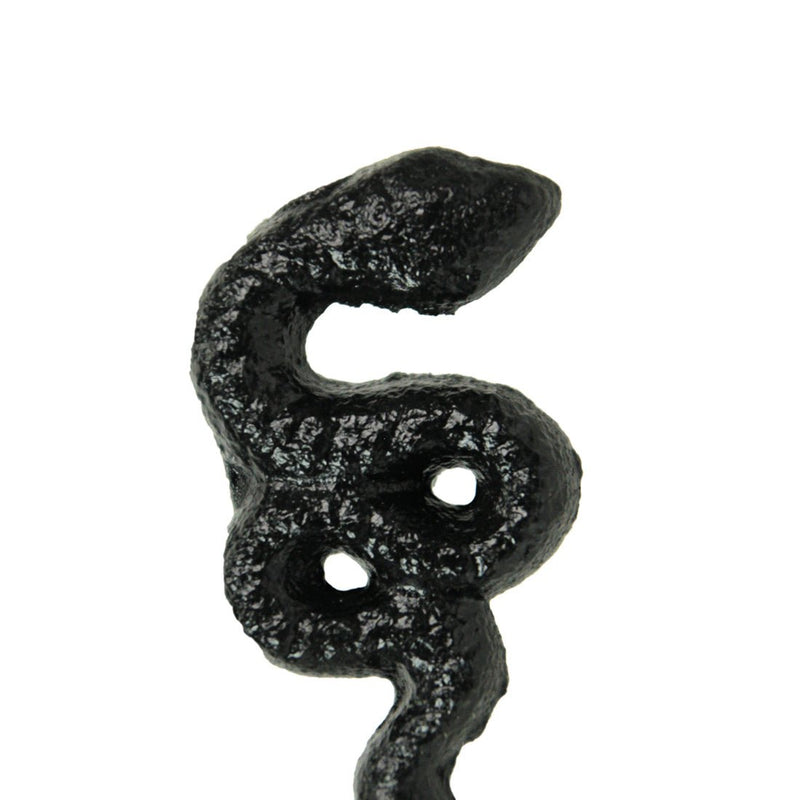 Gothic Black Cast Iron Snake Drawer Pulls – 6-Piece Set, 2.25" Long, 1" High, Serpentine Design for Cabinets, Drawers, and