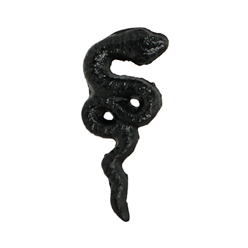 Gothic Black Cast Iron Snake Drawer Pulls – 6-Piece Set, 2.25" Long, 1" High, Serpentine Design for Cabinets, Drawers, and