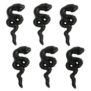 Gothic Black Cast Iron Snake Drawer Pulls – 6-Piece Set, 2.25" Long, 1" High, Serpentine Design for Cabinets, Drawers, and