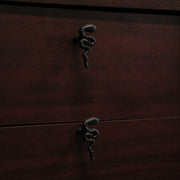 Gothic Black Cast Iron Snake Drawer Pulls – 6-Piece Set, 2.25" Long, 1" High, Serpentine Design for Cabinets, Drawers, and