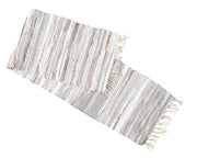 Gray and Gold Chindi Cloth Woven Table Runner 12 Inches X 56 Inches Image 1