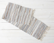 Gray and Gold Chindi Cloth Woven Table Runner 12 Inches X 56 Inches Image 2
