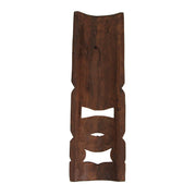 Hand Carved Natural Stained Wood Polynesian Style Tiki Wall Hanging Masks 20 inch Set of 2 Tropical Décor Image 7