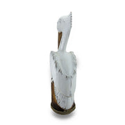 Hand Carved / Painted Wooden Pelican On Piling Statue Coastal Décor Image 3