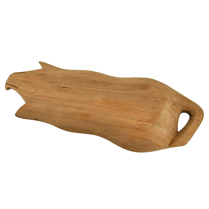 Hand Carved Pig Shaped Decorative Wooden Serving Tray 15 Inch Image 3