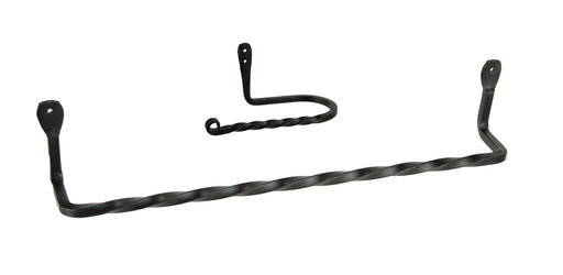 Hand Forged Wrought Iron Wall Mounted Toilet Paper Holder and Towel Bar Set Image 1