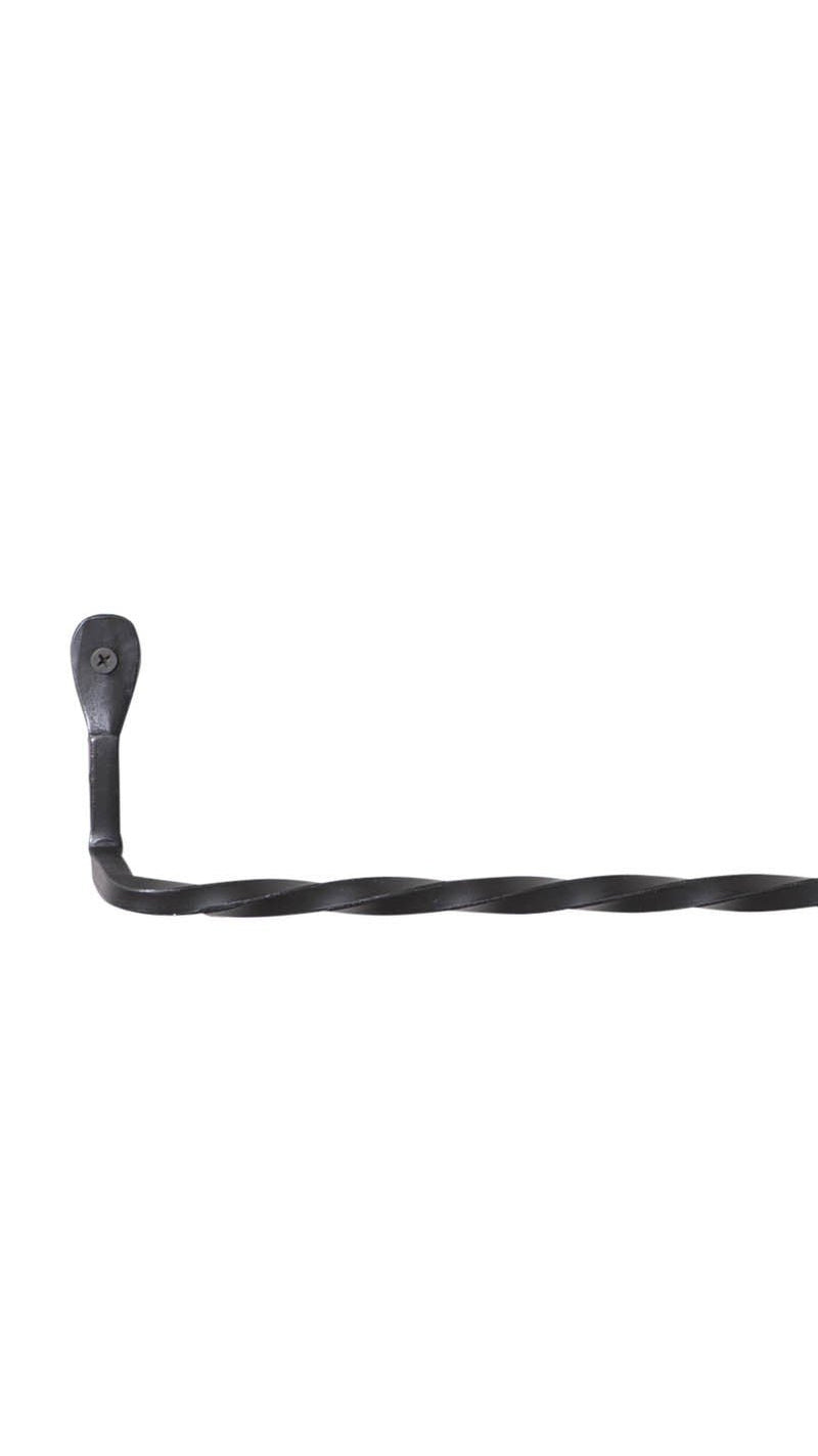 Hand Forged Wrought Iron Wall Mounted Toilet Paper Holder and Towel Bar Set Image 3