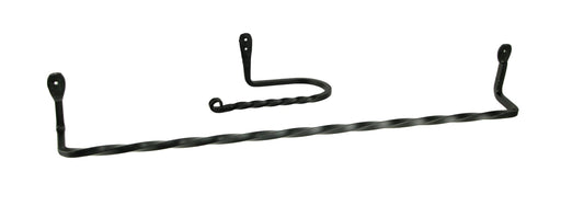 Hand Forged Wrought Iron Wall Mounted Towel Bar and Toilet Paper Holder Set Image 1