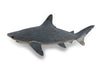 Hand-Painted Weathered Grey Finish Wood-Like Shark Resin Tabletop Statue - Lifelike Nautical Decor for Homes, Offices, or