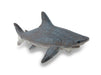 Hand-Painted Weathered Grey Finish Wood-Like Shark Resin Tabletop Statue - Lifelike Nautical Decor for Homes, Offices, or