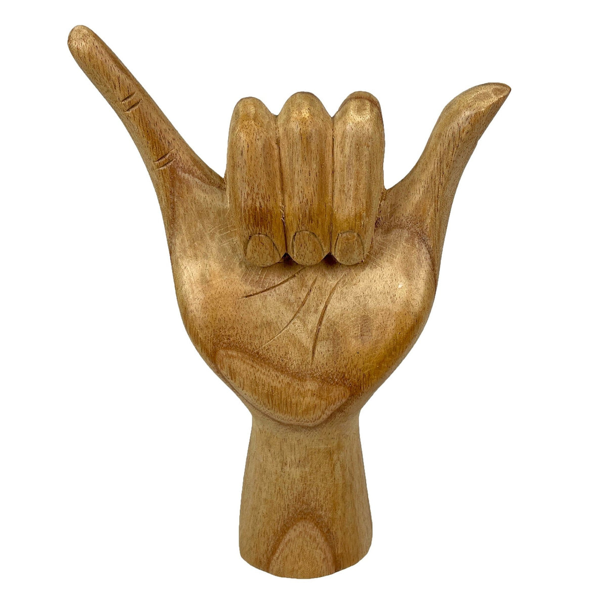 Hang Loose Hand Sign Wooden Sculpture – 8