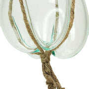 Hanging Molten Glass Vase with Jute Rope – 20.25" High, 4" Diameter, 5" High Bowl – Modern and Rustic Home Décor Accent for