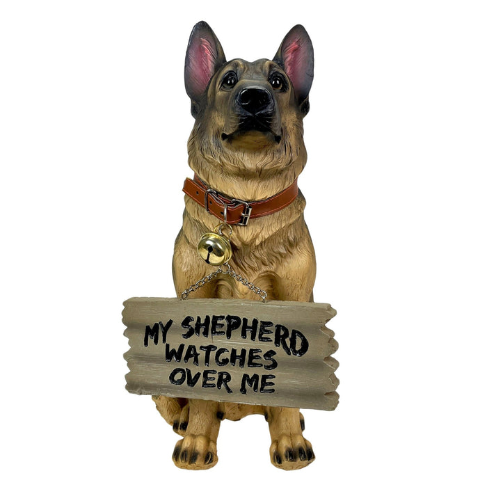 I Don't Dial 911 German Shepherd Guard Dog Warning Statue Image 10