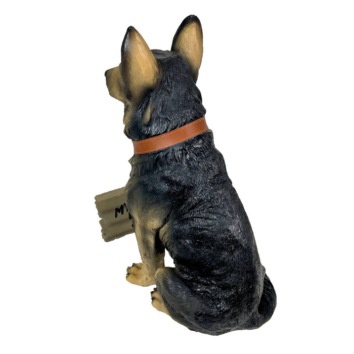 I Don't Dial 911 German Shepherd Guard Dog Warning Statue Image 9