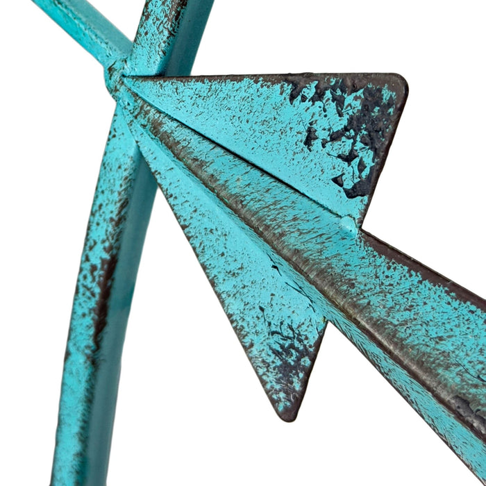Aqua - Image 7 - Zeckos 39 Inch Aqua Metal Compass Rose Wall Decor, Large Distressed Nautical Wind Rose Wall Sculpture with