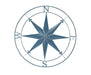 Blue - Image 1 - Aegean Blue Distressed Finish Large Metal Nautical Compass Rose Wall Art Sculpture - Beautiful Coastal