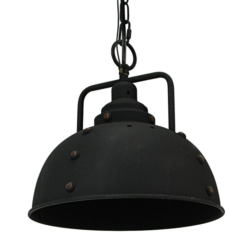 Black - Image 1 - Black Industrial Chic Hardwired Pendant Light Fixture with Modern Vintage Design, 11-Inch Diameter, Perfect