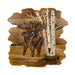 Intarsia moose in birch forest wood wall sculpture, 23.5 inch rustic lodge cabin wall decor, hand carved layered intarsia