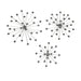Silver - Image 1 - Set of 3 Unique Silver Bursting Star Metal Wall Sculptures with Jeweled Points - Perfect Accent Pieces for