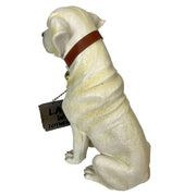 Labrador Retriever Garden Statue with Reversible Welcome Sign, Resin Dog Figurine, Hand-Painted Lab Decor for Lawn, Porch, or