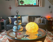 Large White Sea Urchin Coastal Table Lamp - 16 Inch Diameter Image 5