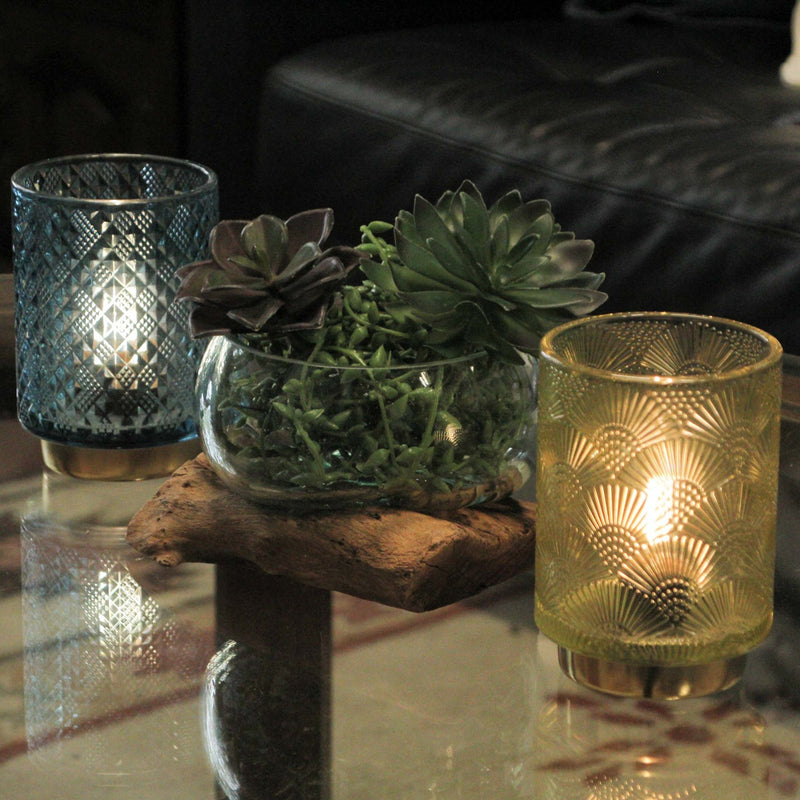 Medium Wide Mouth Molten Glass on Teak Driftwood Decorative Sculptural Bowl, Vase, and Terrarium Planter - Approximately 5