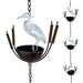 White - Image 1 - Metal Rain Chain, White Heron Bird Design, 102 Inch Extra Long Hanging Downspout Alternative for Gutter