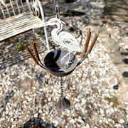 White - Image 6 - Metal Rain Chain, White Heron Bird Design, 102 Inch Extra Long Hanging Downspout Alternative for Gutter