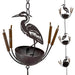 Brown - Image 1 - Metal Heron Rain Chain, 102 Inch Extra Long Brown Distressed Rustic Hanging Outdoor Water Chain with 8 Bird