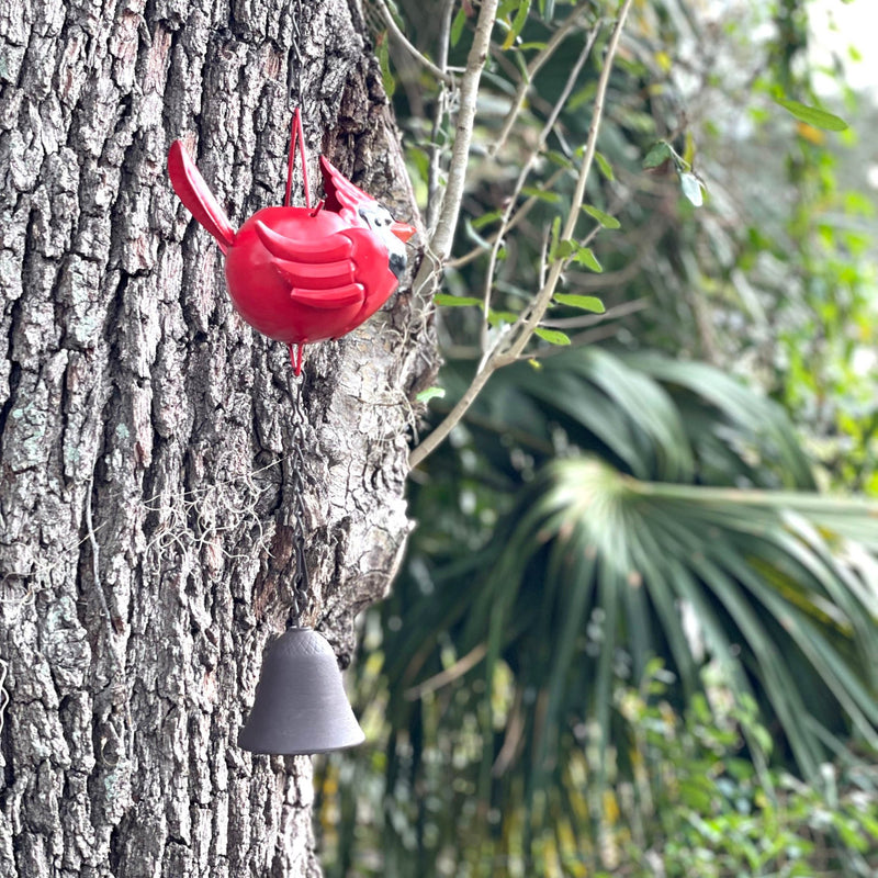 Bright Red - Image 7 - 85-Inch Metal Rain Chain with 7 Three-Dimensional Red Cardinal Birds, Rustic Brown Finish, Weighted