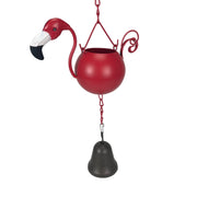 Red - Image 8 - 90-Inch Metal Rain Chain with 8 Portly Flamingos, 7 Inches Long Each, Muted Red Finish, Decorative Downspout