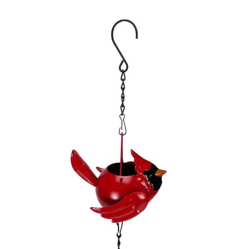 Bright Red - Image 12 - 85-Inch Metal Rain Chain with 7 Three-Dimensional Red Cardinal Birds, Rustic Brown Finish, Weighted