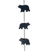Black - Image 2 - Black Bear Rain Chain - 75 inches Long with 8 3D Bear Designs, Weighted Bell for Wind Chime Sound, Durable