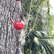 Bright Red - Image 5 - 85-Inch Metal Rain Chain with 7 Three-Dimensional Red Cardinal Birds, Rustic Brown Finish, Weighted