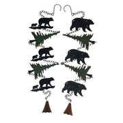 Green - Image 1 - Set of 2 Rain Chains, 52-Inch Long with Alternating Black Bear and Tree Silhouettes, 4-Inch Diameter, Bell